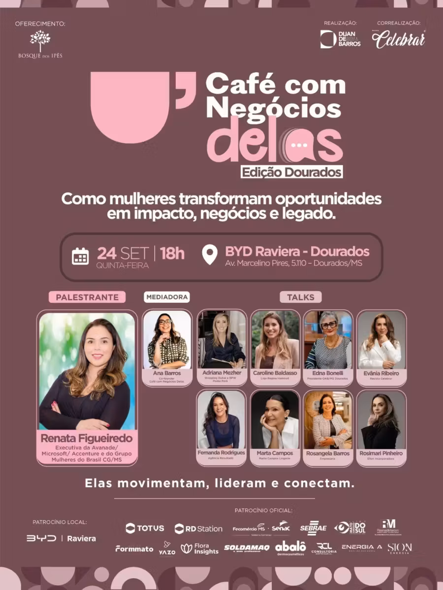 Café com Negócios lança edição Delas com executivas e empresárias para discutir liderança e protagonismo feminino em Dourados/MS